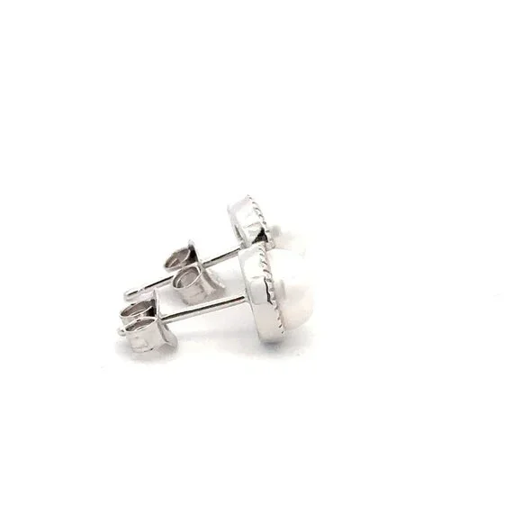 925 Sterling Silver Stud Earrings Freshwater Pearl - Picture 4 of 8